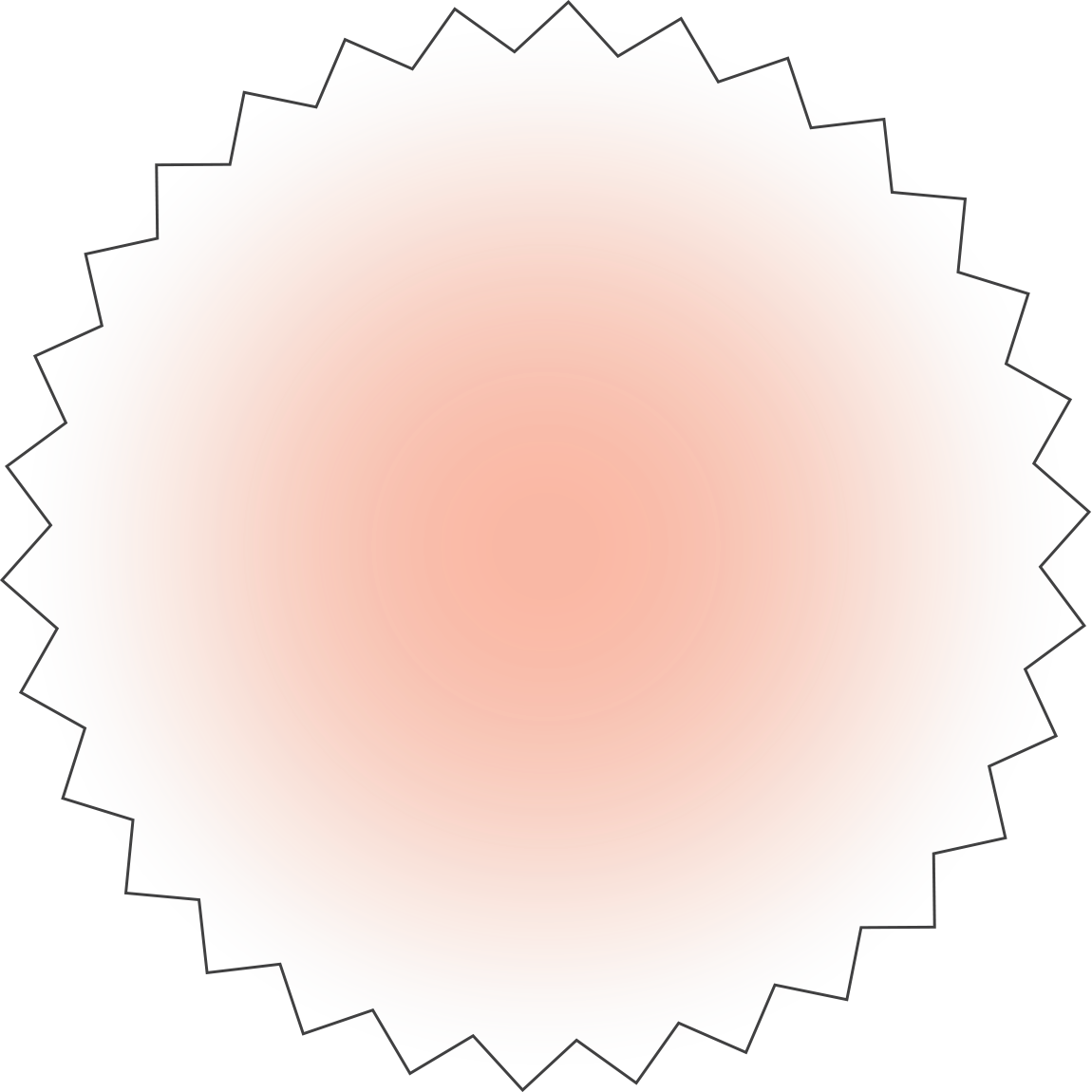 Solid Lined Simple Small Burst with Orange Gradient Glow